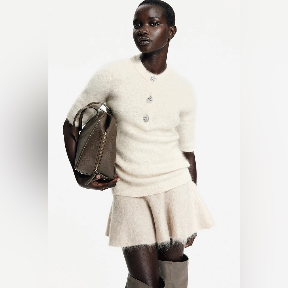 H&M Soft Cream Mini Skirt
